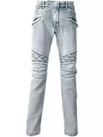 balmain slim-fit biker jeans fashion grid